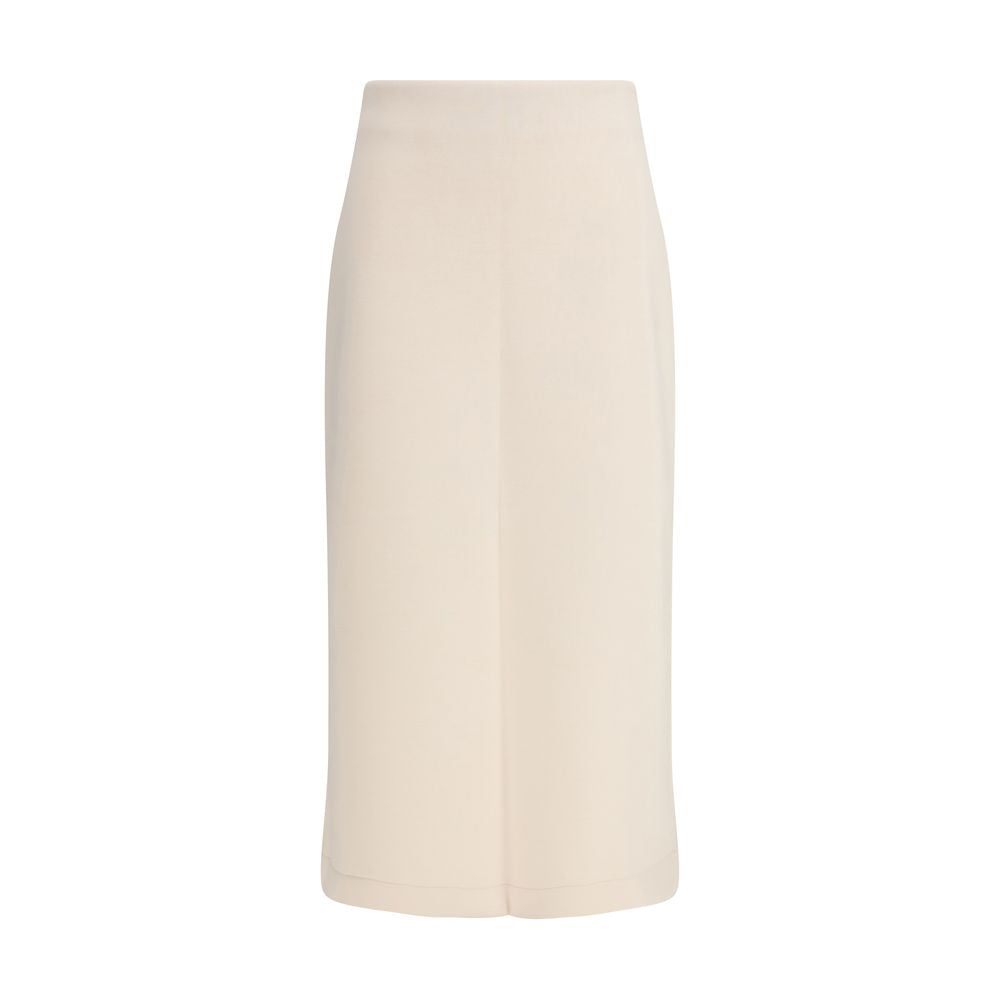 Fabiana Filippi Beige Modal Midi Skirt - Luxe Marca