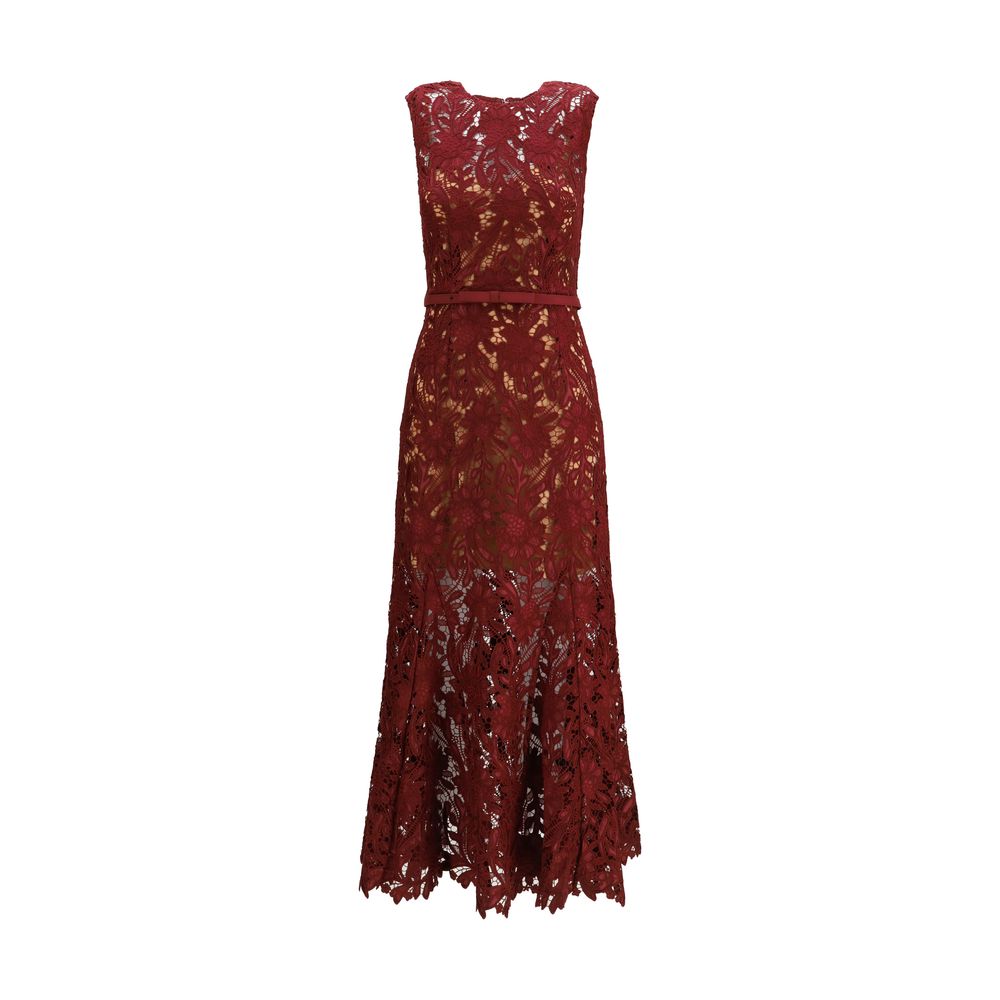 Self-Portrait Bordeaux Polyester Cocktail Dress