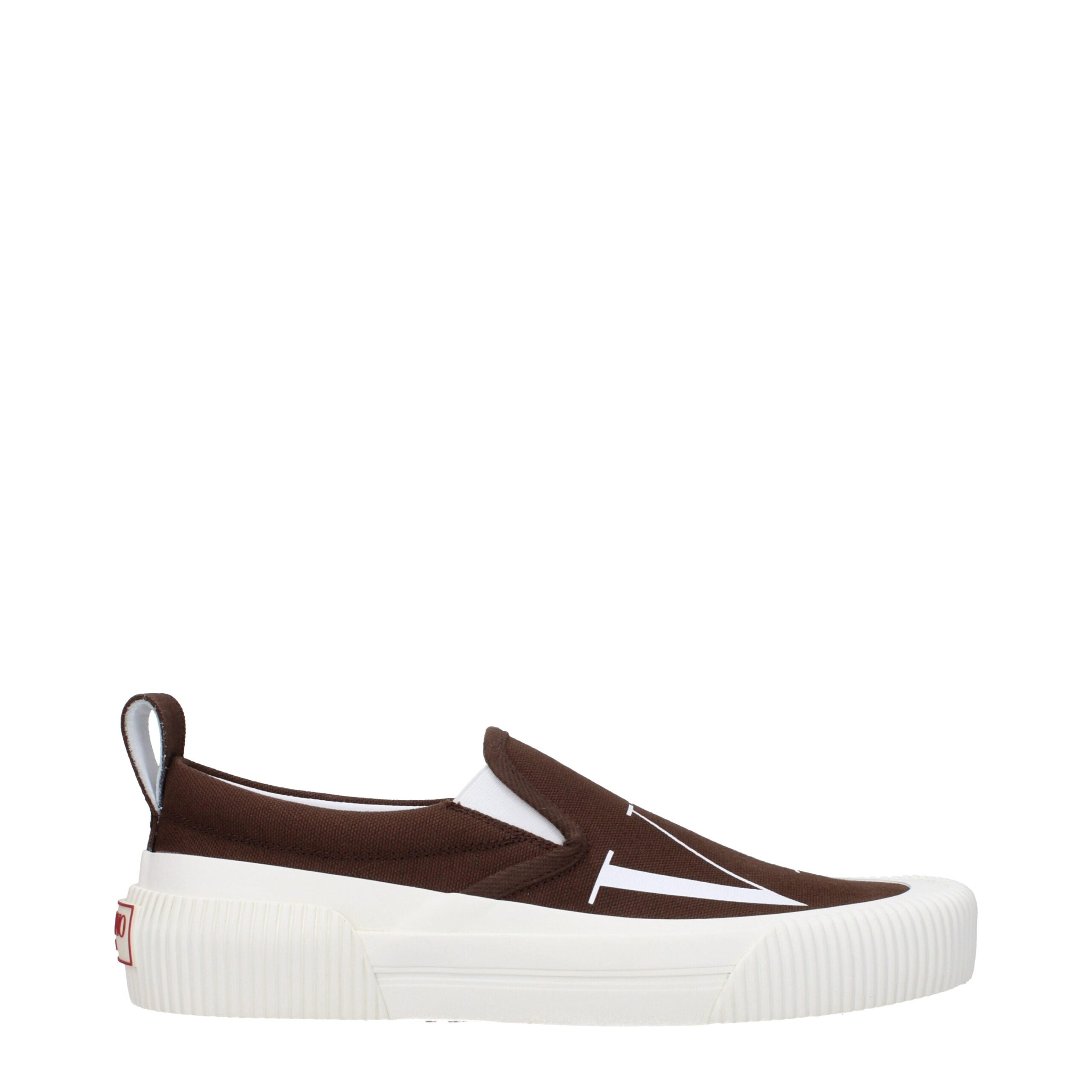 Valentino Garavani Brown Fabric Slip-On Loafers - Luxe Marca