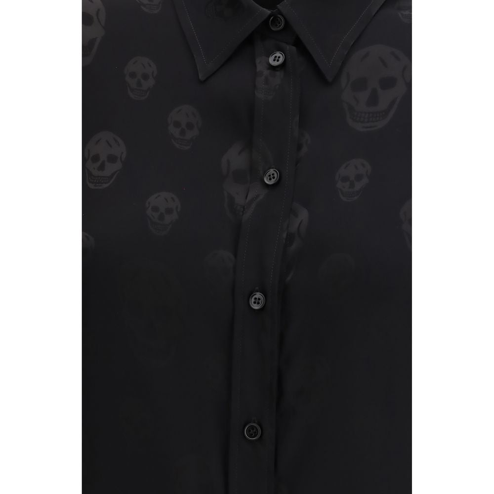 Alexander McQueen Black Viscose Pattern Shirt - Luxe Marca
