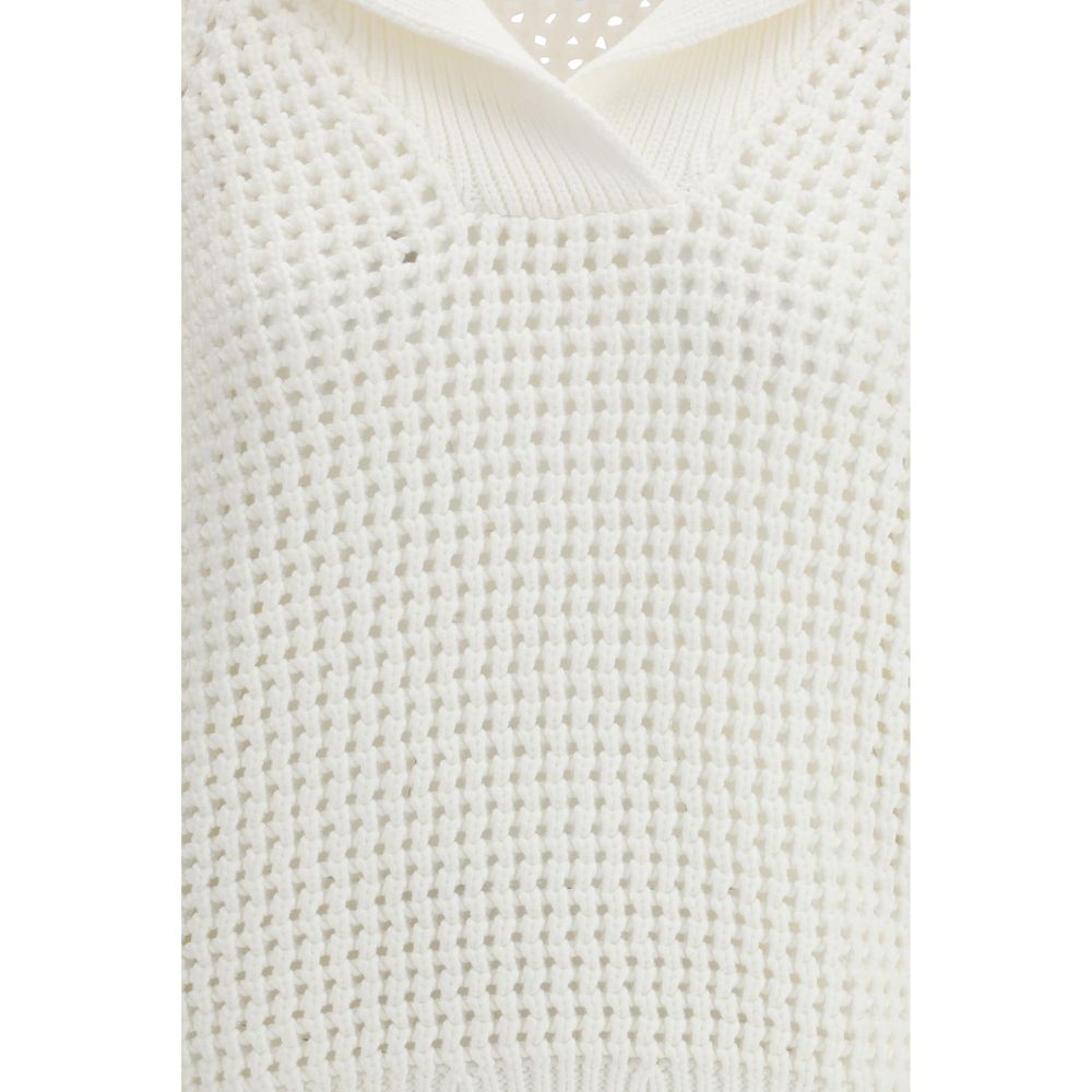Brunello Cucinelli White Cotton Sweatshirt - Luxe Marca