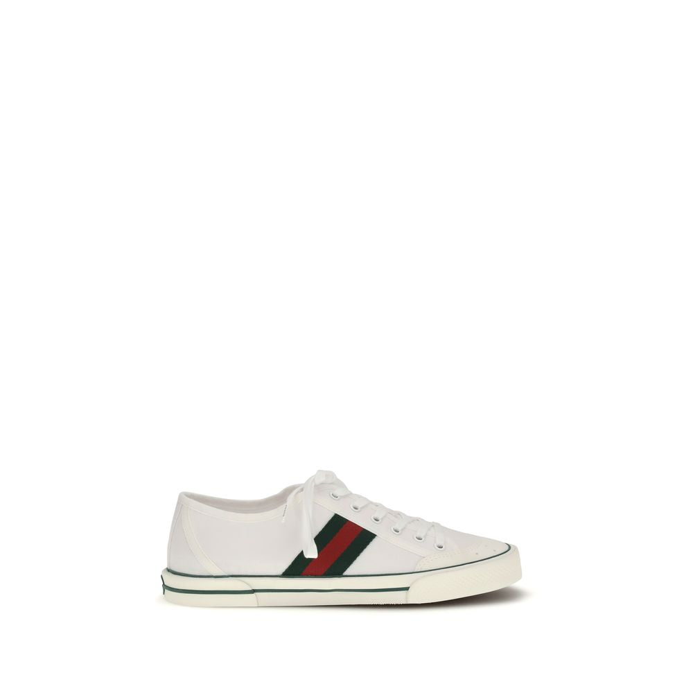 Gucci White Cotton Low Top Sneakers - Luxe Marca