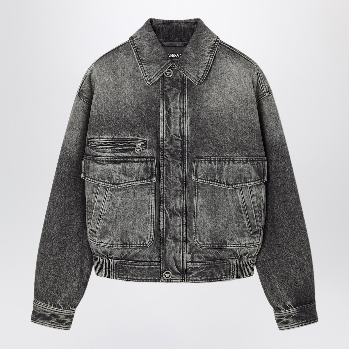 Versace Versace Grey denim blouson jacket