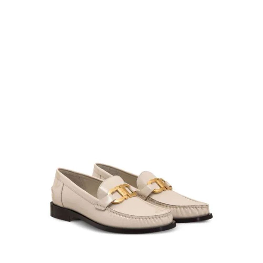 Salvatore Ferragamo White Calfskin Slip-On Loafers