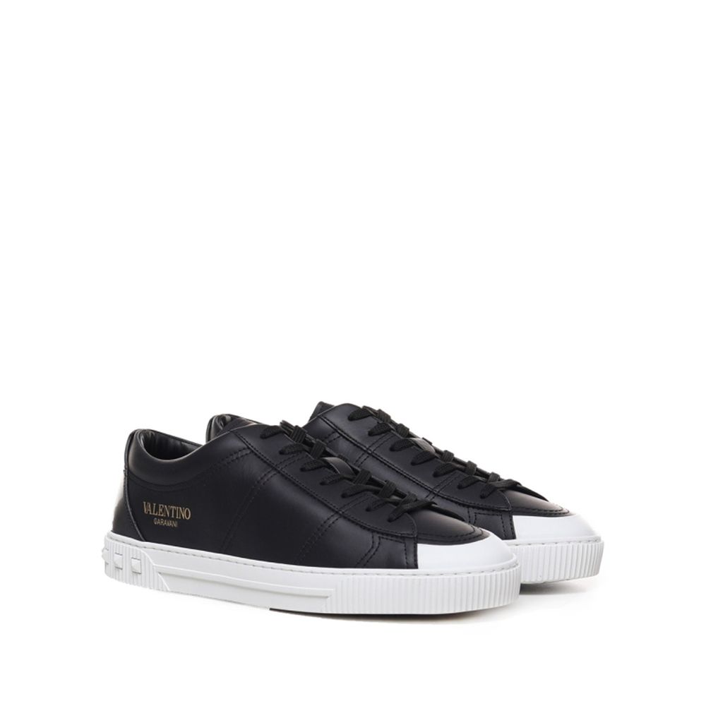 Valentino Garavani Black Calfskin Low Top Sneakers