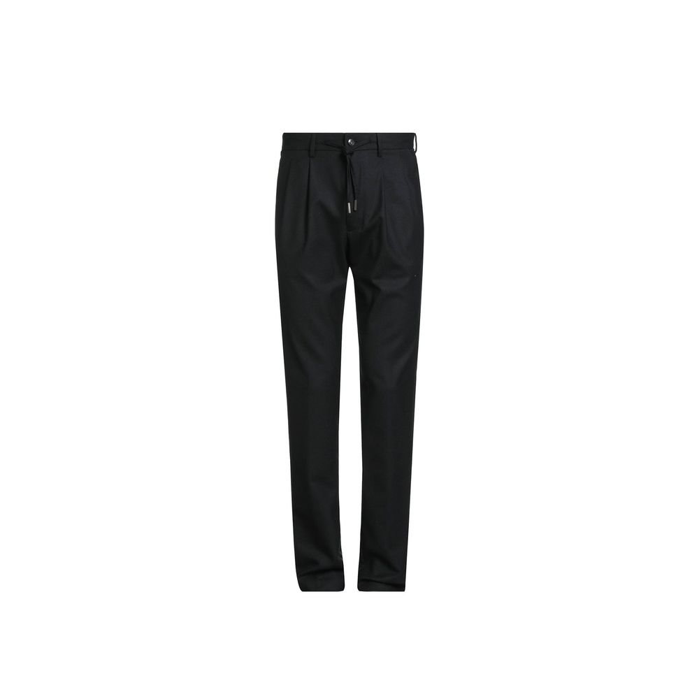 Herno Black Elastane Casual Pants - Luxe Marca