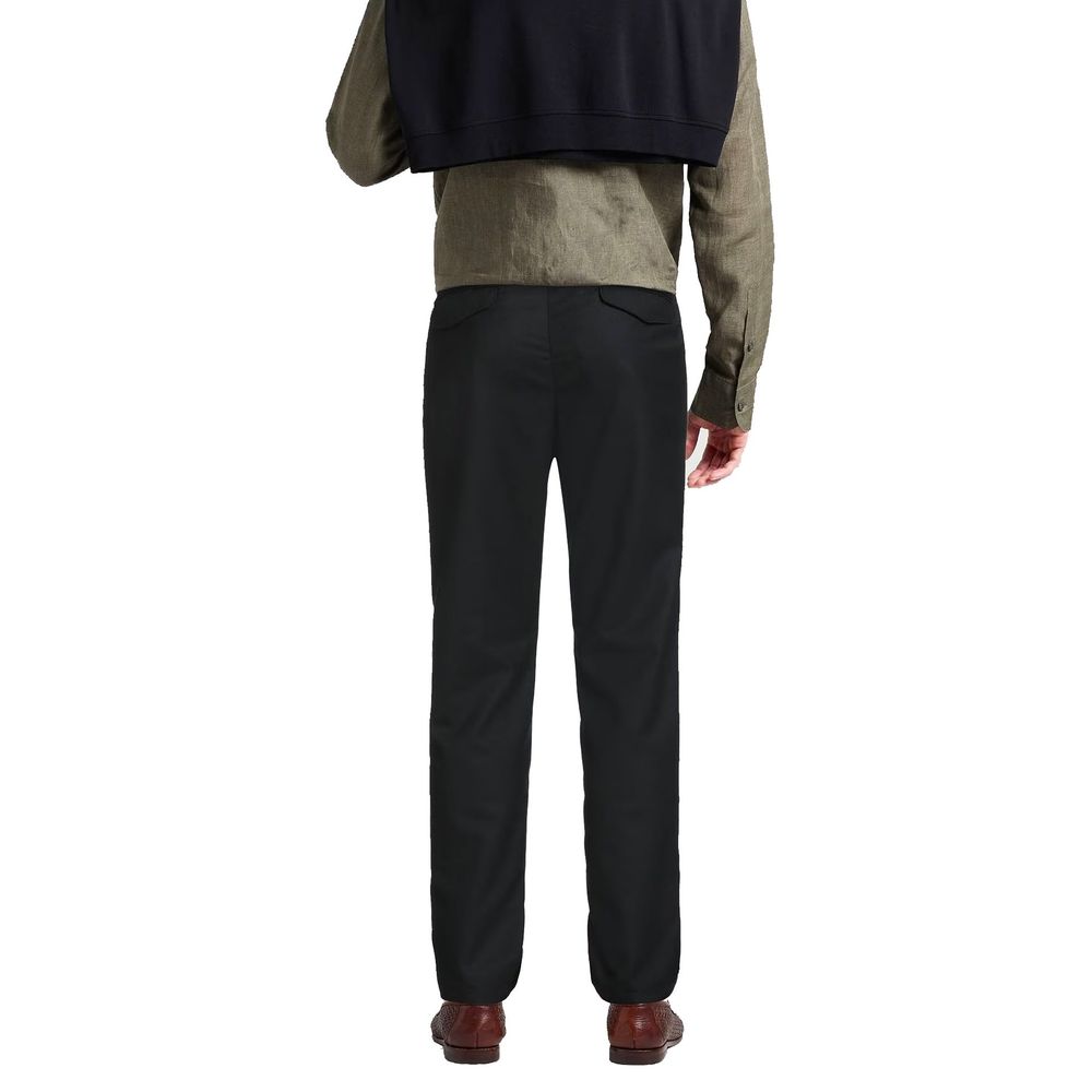 Herno Black Elastane Casual Pants - Luxe Marca