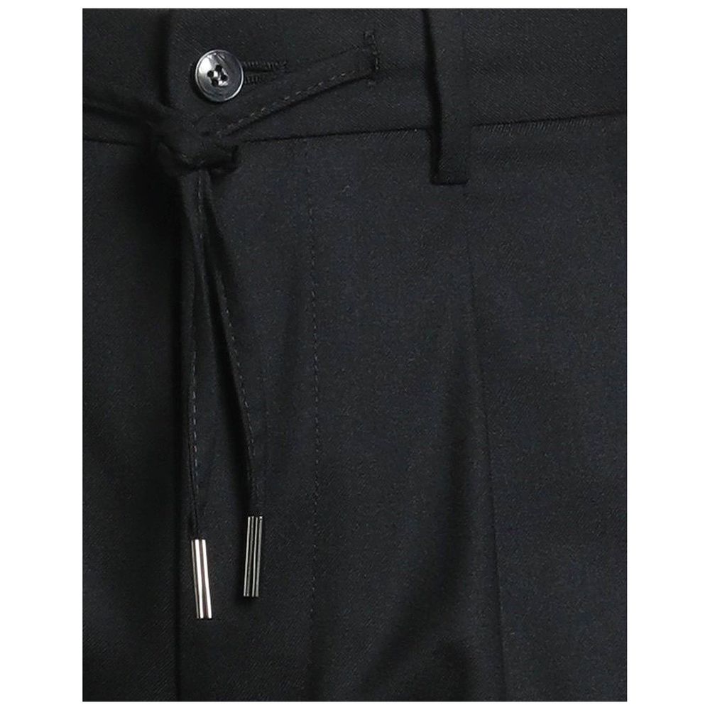 Herno Black Elastane Casual Pants - Luxe Marca