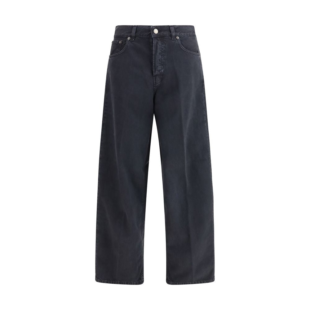 Haikure Black Cotton Straight-Leg Jeans