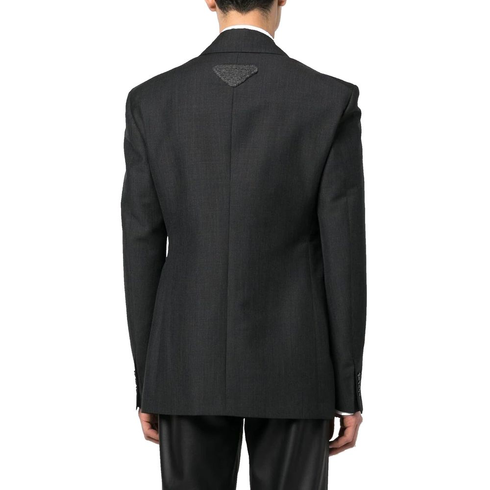 Prada Gray Wool Coat - Luxe Marca