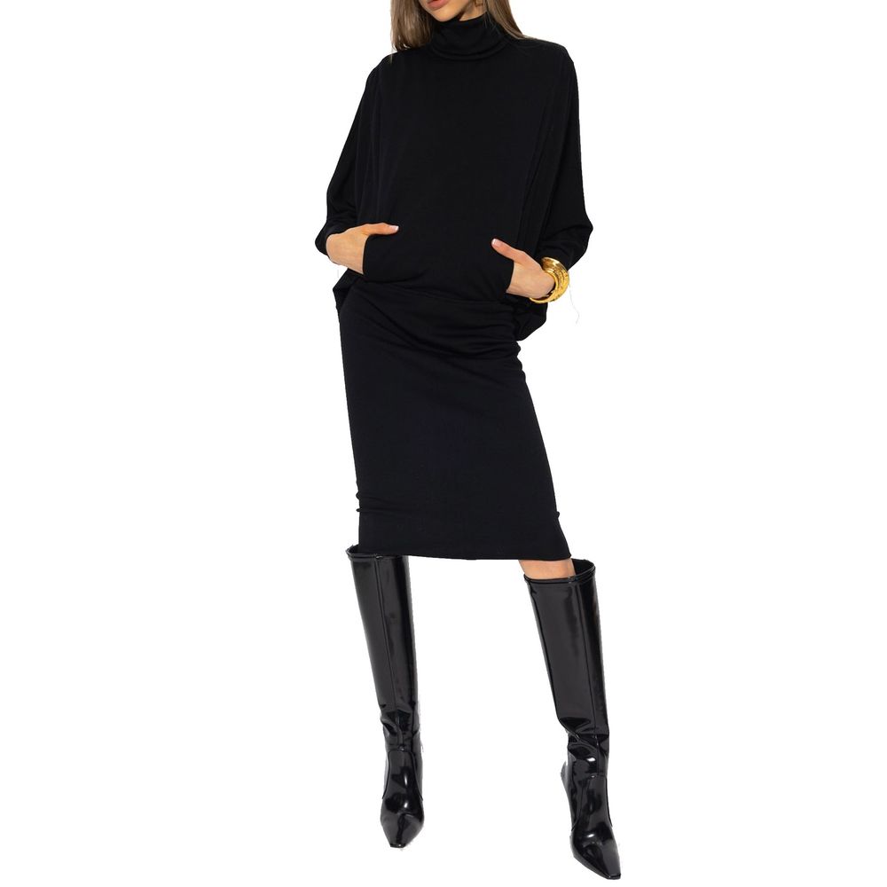 Saint Laurent Black Wool Casual Dress - Luxe Marca