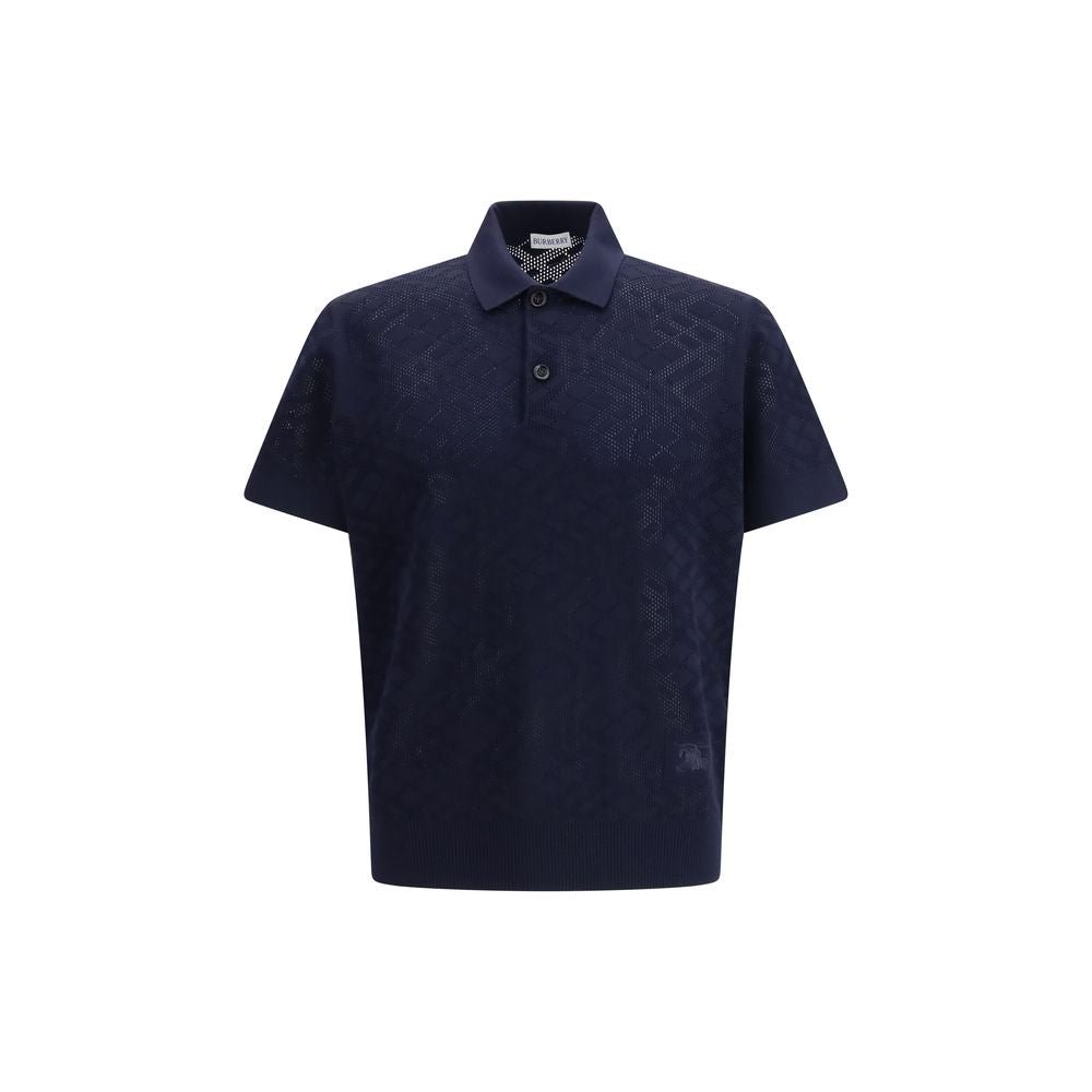 Burberry Blue Wool Polo Shirt