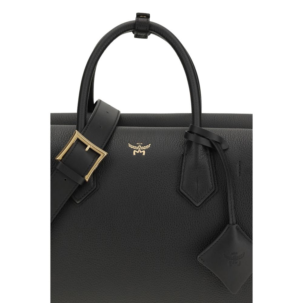 MCM Black Calf Leather Bos Taurus Handbag - Luxe Marca
