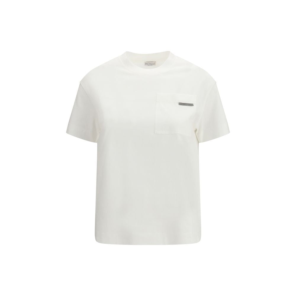 Brunello Cucinelli White Cotton T-Shirt - Luxe Marca
