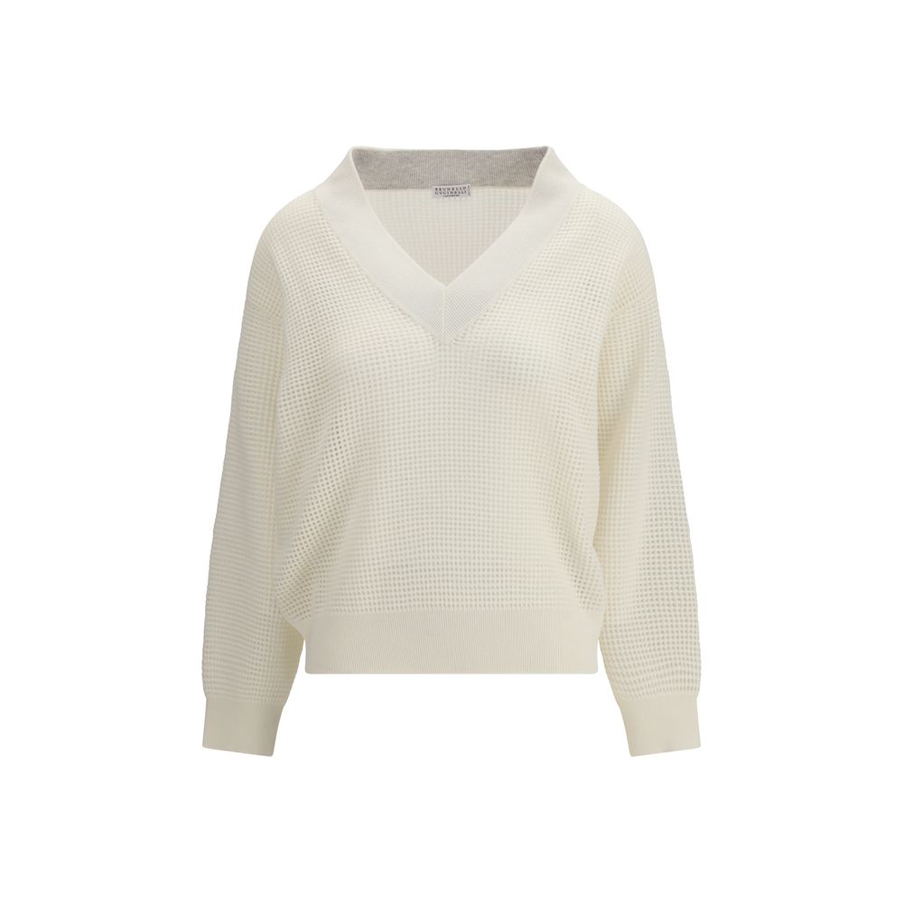 Brunello Cucinelli Beige Cashmere Sweater - Luxe Marca