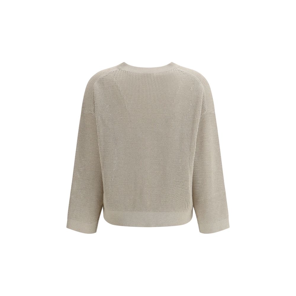 Brunello Cucinelli Cream Cotton Sweatshirt