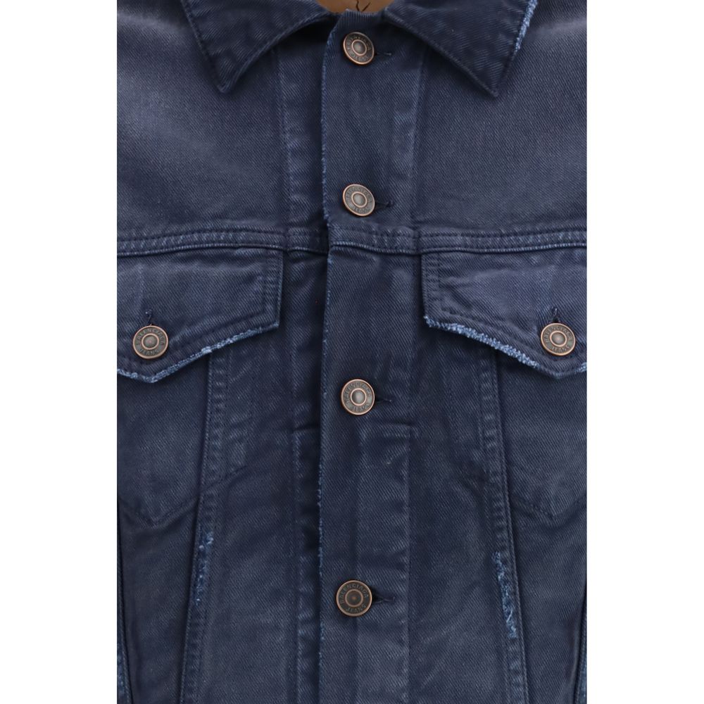Balenciaga Blue Cotton Denim Jacket - Luxe Marca