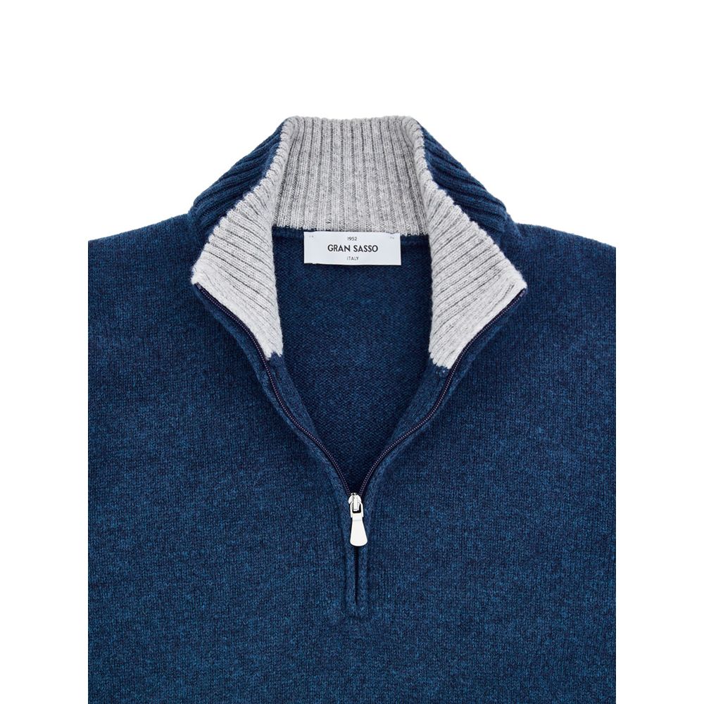 Gran Sasso Blue Wool Turtleneck