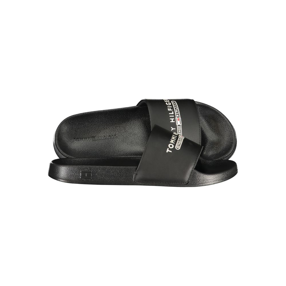 Tommy Hilfiger Black Polyurethane Men Slipper