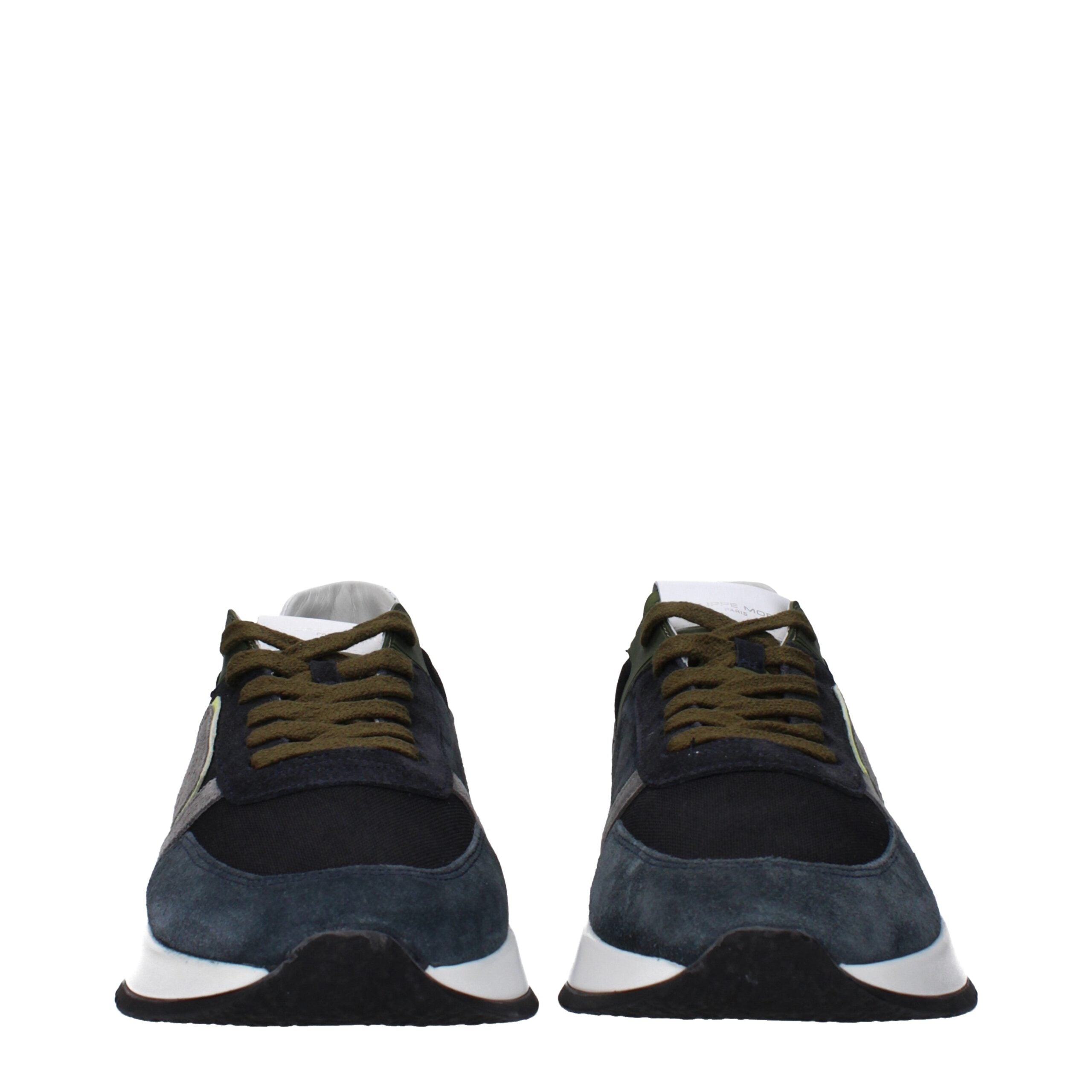 Philippe Model Blue Leather Low Top Sneakers