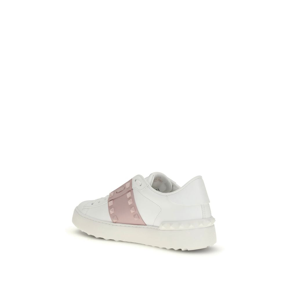 Valentino Garavani White Calf Leather Bos Taurus Athletic Sneakers