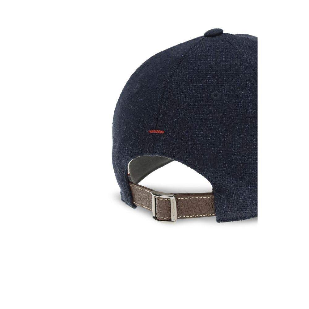 Brunello Cucinelli Blue Silk Cap (Baseball Hat) - Luxe Marca