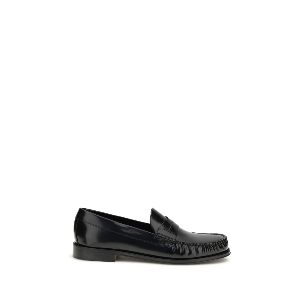 Tom Ford Black Calf Leather Bos Taurus Slip-On Loafers