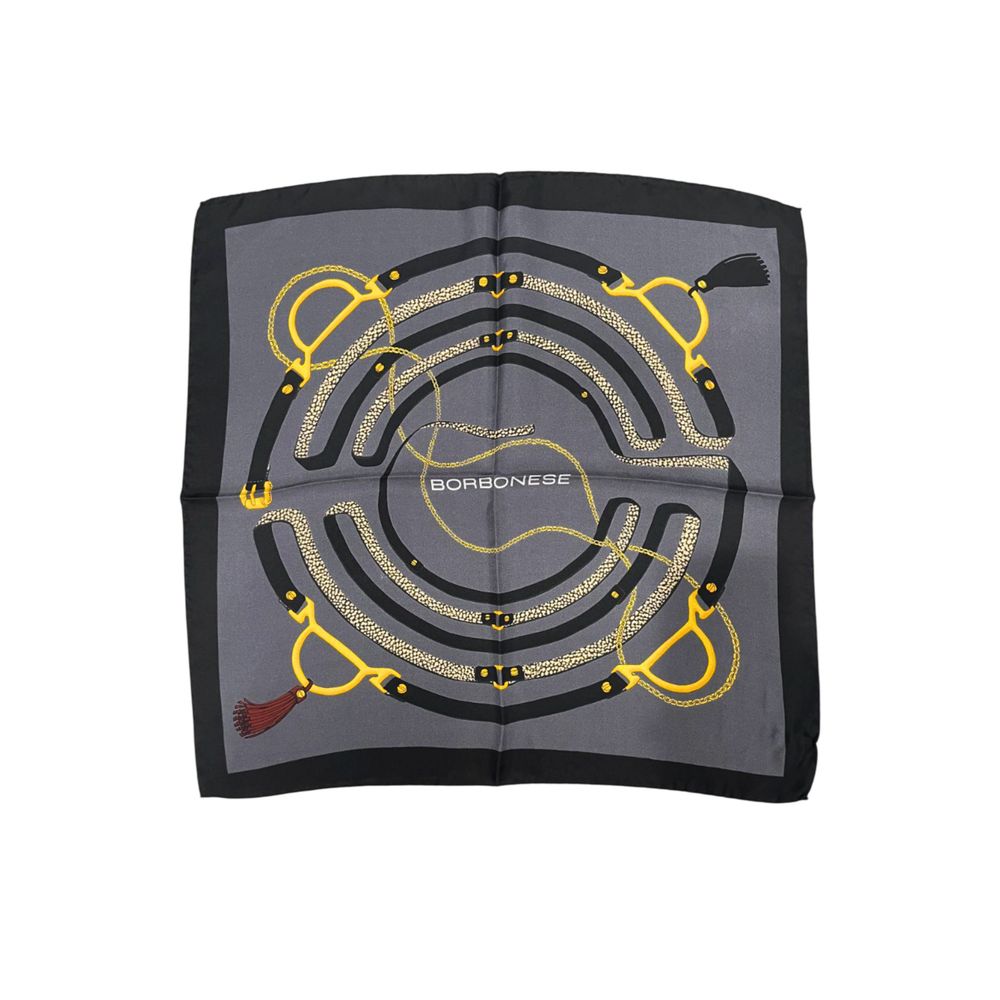 Borbonese Black Silk Women Scarf