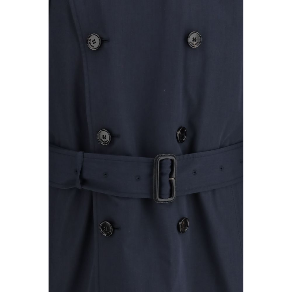 Burberry Blue Polyester Trench Coat - Luxe Marca