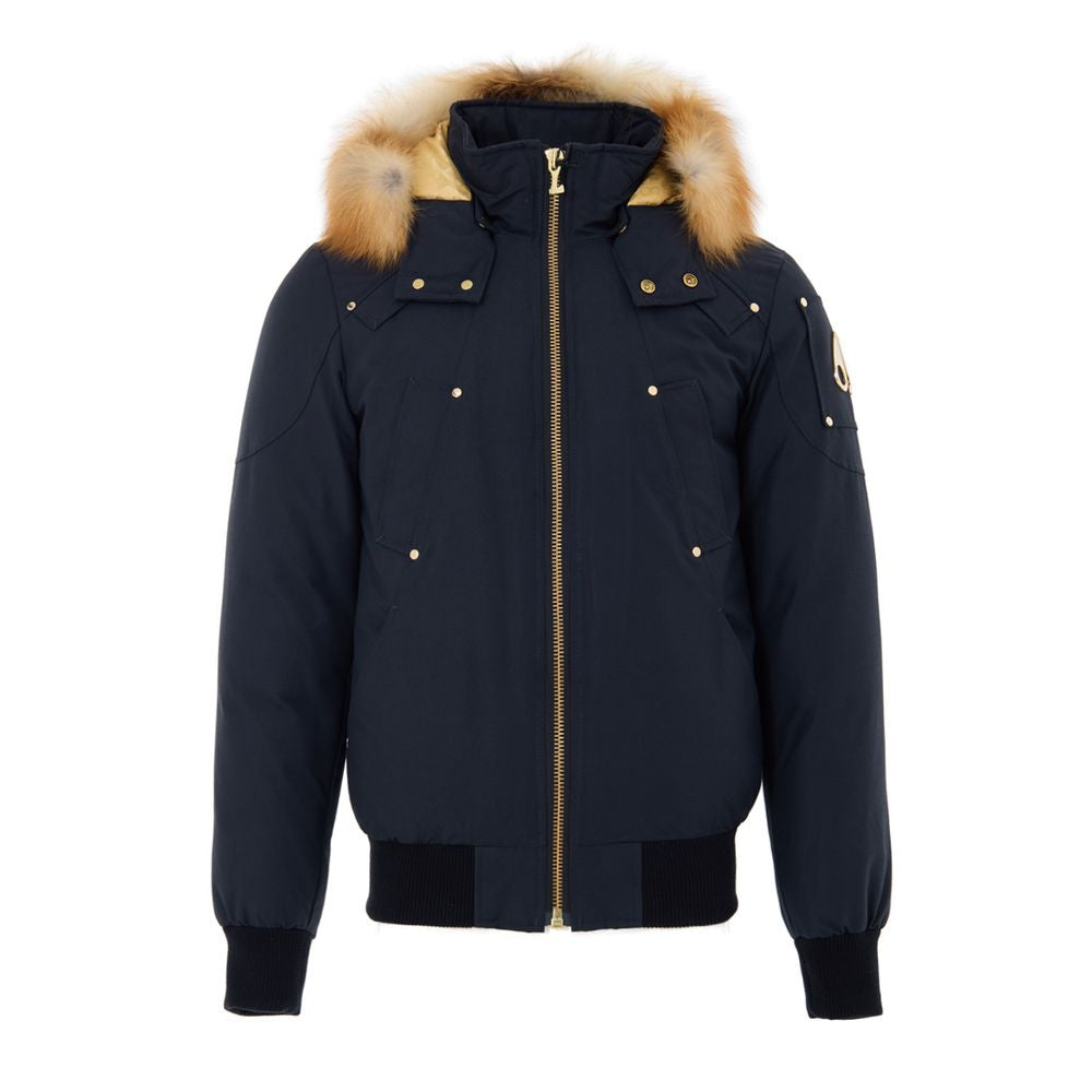 Moose Knuckles Blue Nylon Bomber