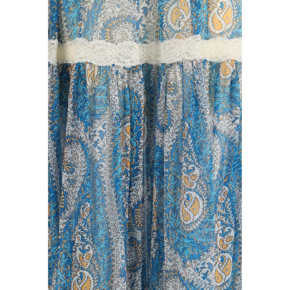 Etro Multicolor Silk Long Skirt
