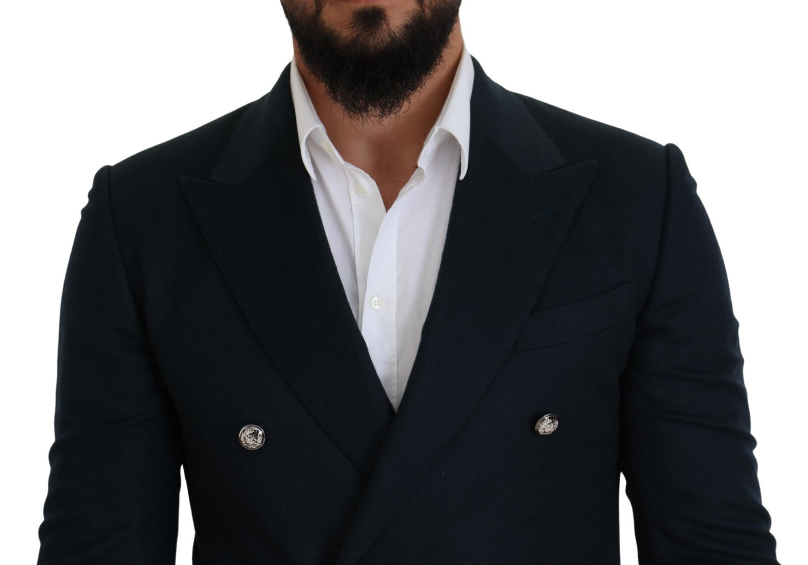 Dolce & Gabbana Blue Double Breasted Formal Coat Blazer - Luxe Marca