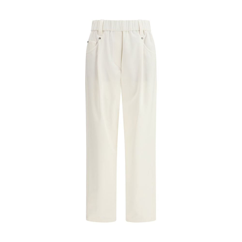 Brunello Cucinelli White Cotton Pants