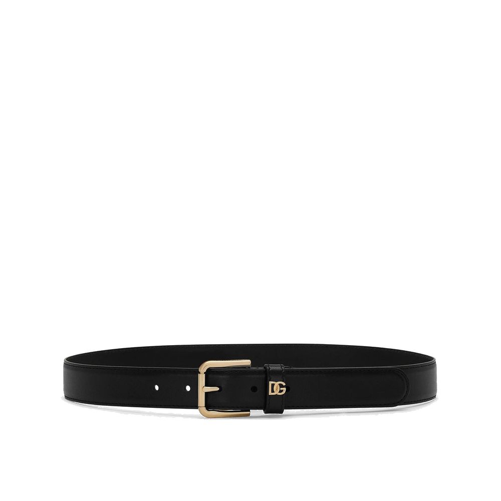 Dolce & Gabbana Black Calfskin Regular Belt