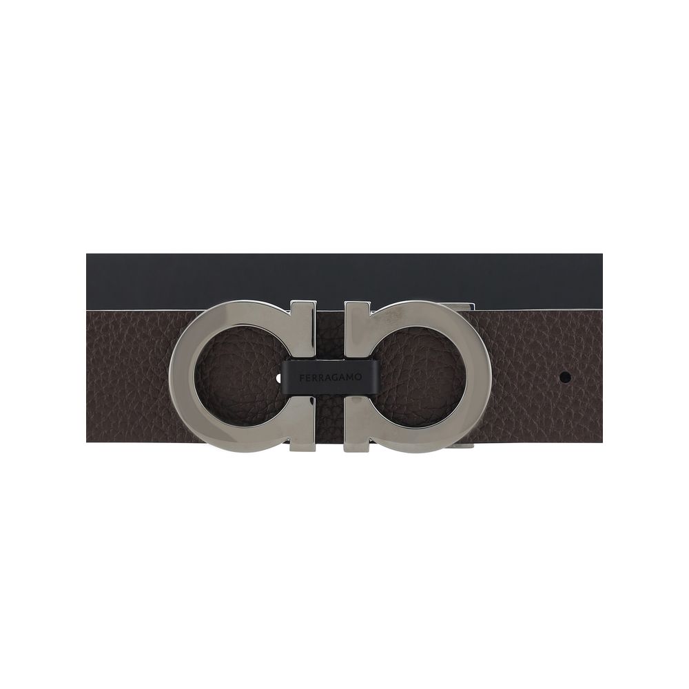Ferragamo Black Calf Leather Bos Taurus Regular Belt - Luxe Marca