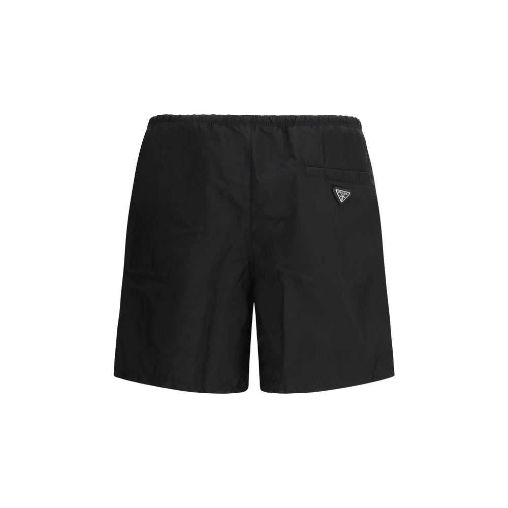 Prada Black Recycled Polyamide Swim Shorts - Luxe Marca