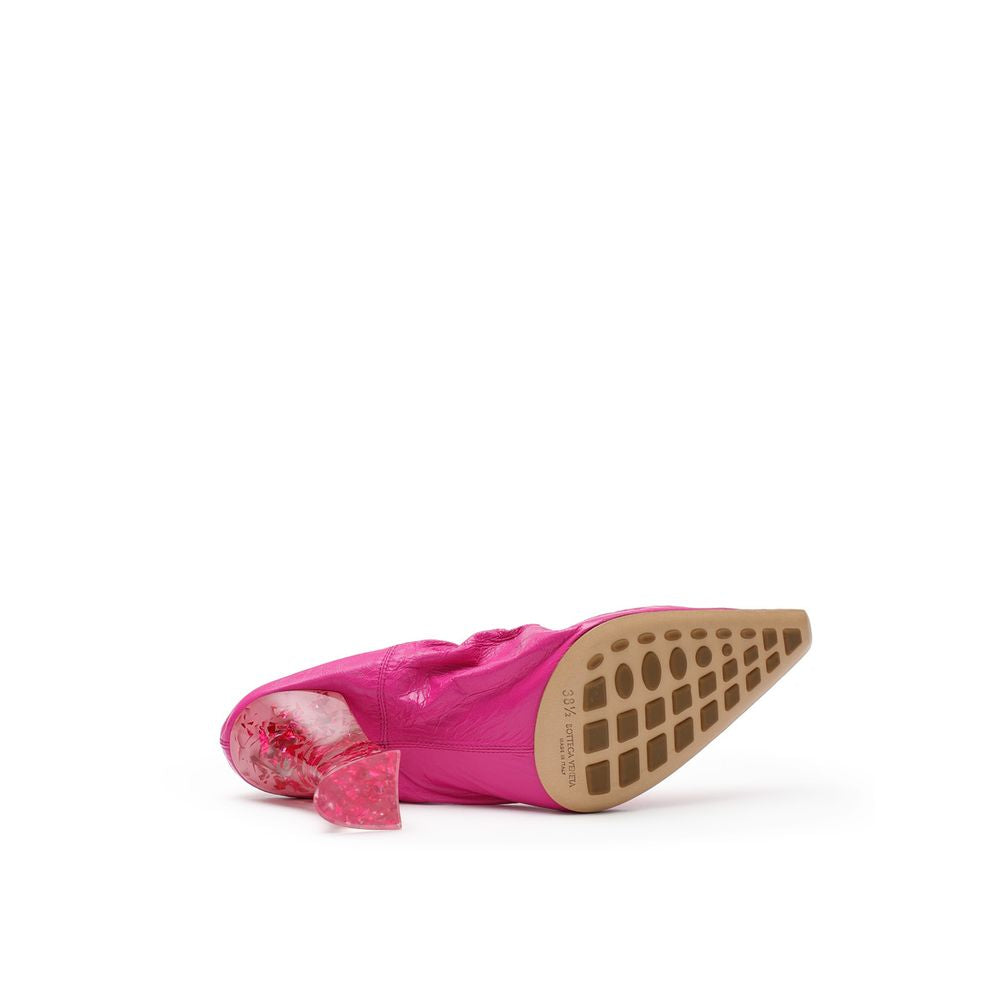 Bottega Veneta Fuchsia Leather Slippers - Luxe Marca