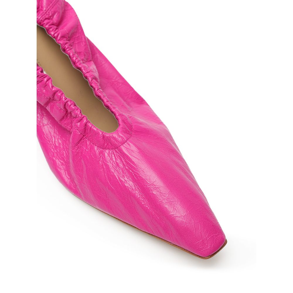 Bottega Veneta Fuchsia Leather Slippers - Luxe Marca