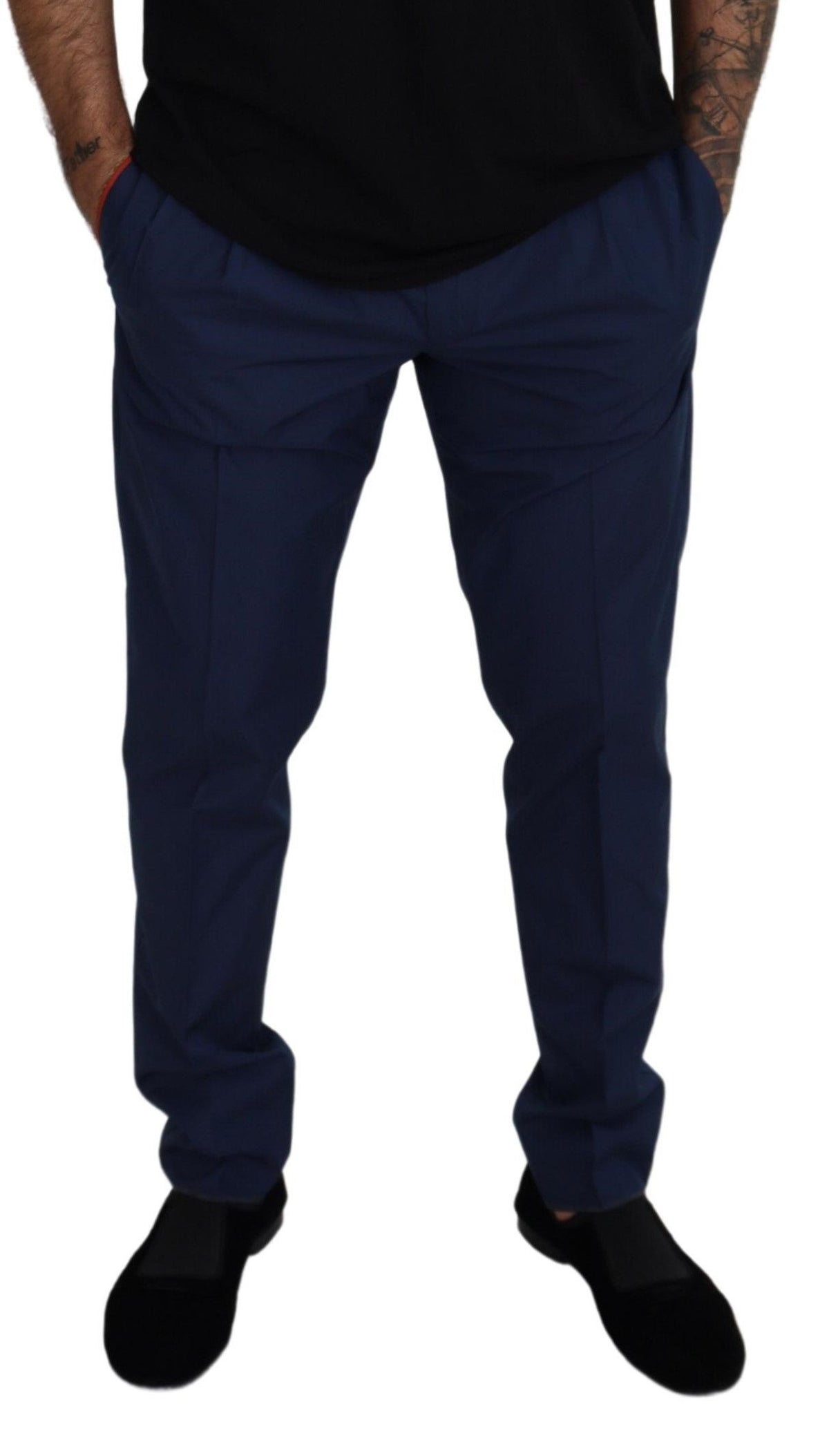 Dolce & Gabbana Blue Cotton Dress Pants