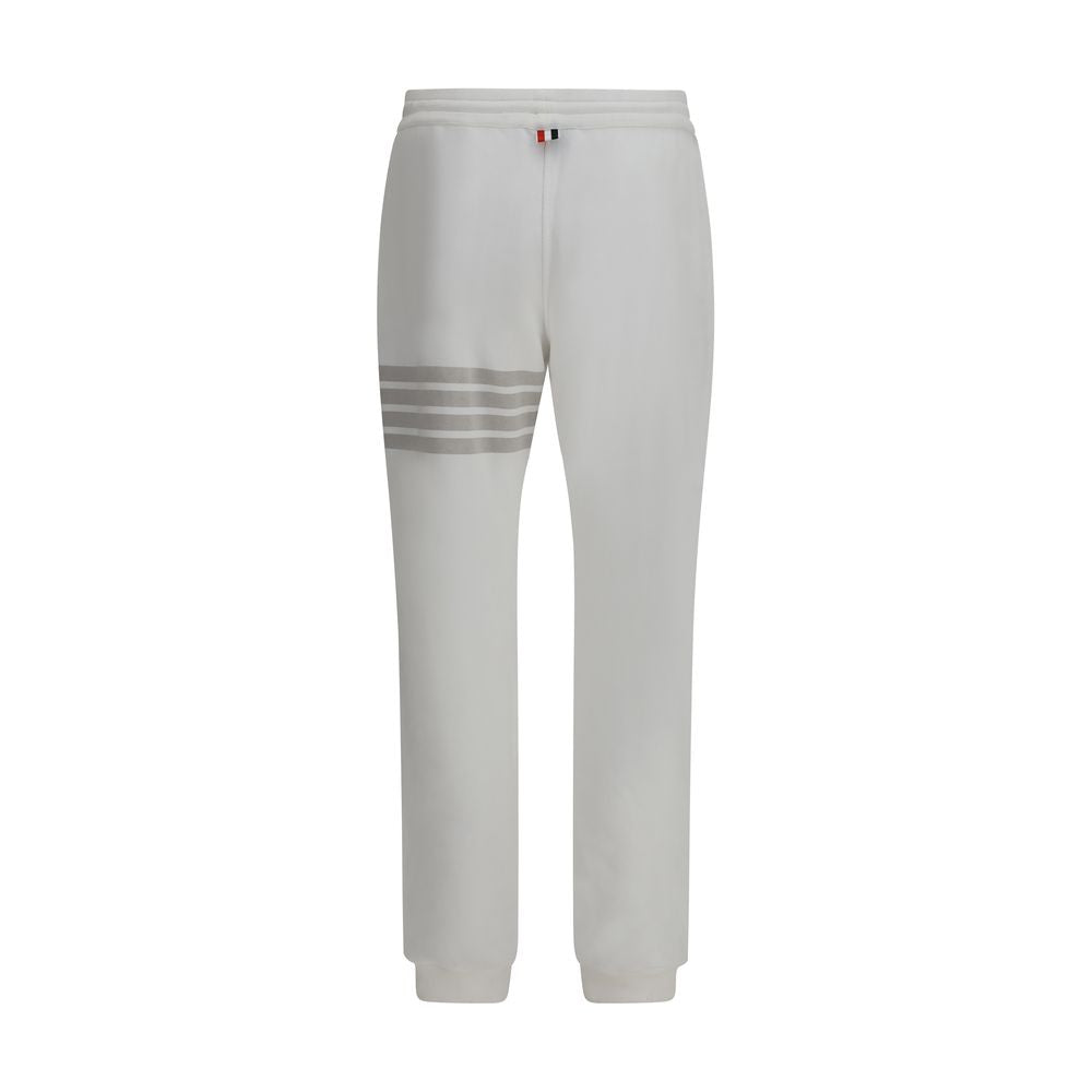 Thom Browne White Cotton Joggers (Workout Pants) - Luxe Marca