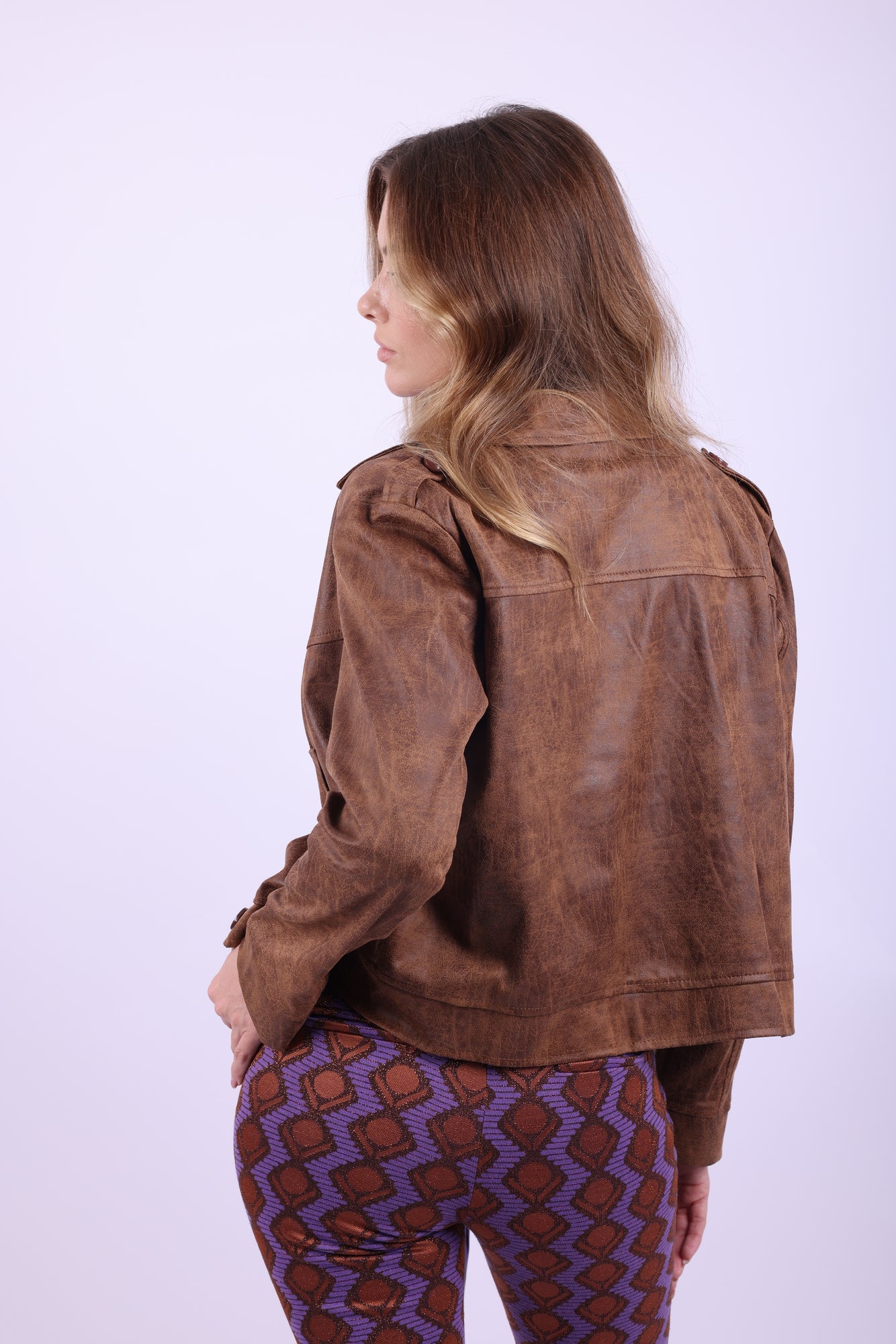 Siste's Double-Breasted Jacket – Brown Vintage Finish