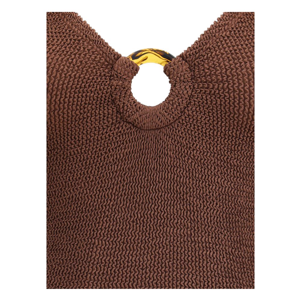 Hunza G Brown Polyamide One-Piece Swimsuit - Luxe Marca