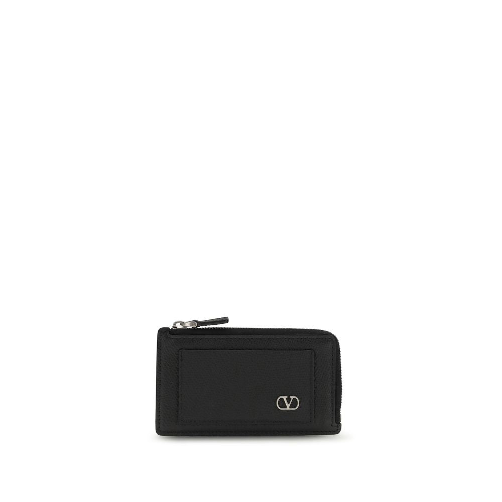 Valentino Garavani Black Calf Leather Bos Taurus Wallet - Luxe Marca