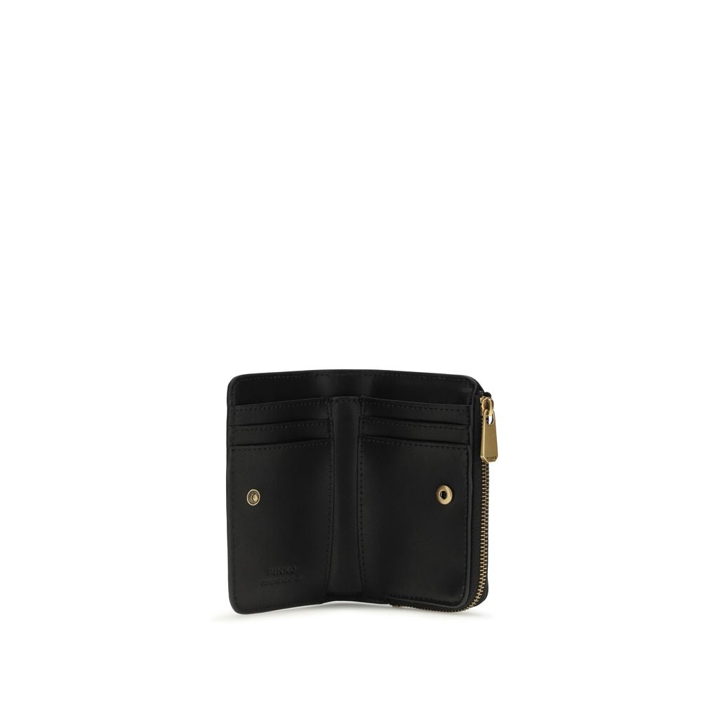 PINKO Black Calf Leather Bos Taurus Wallet - Luxe Marca