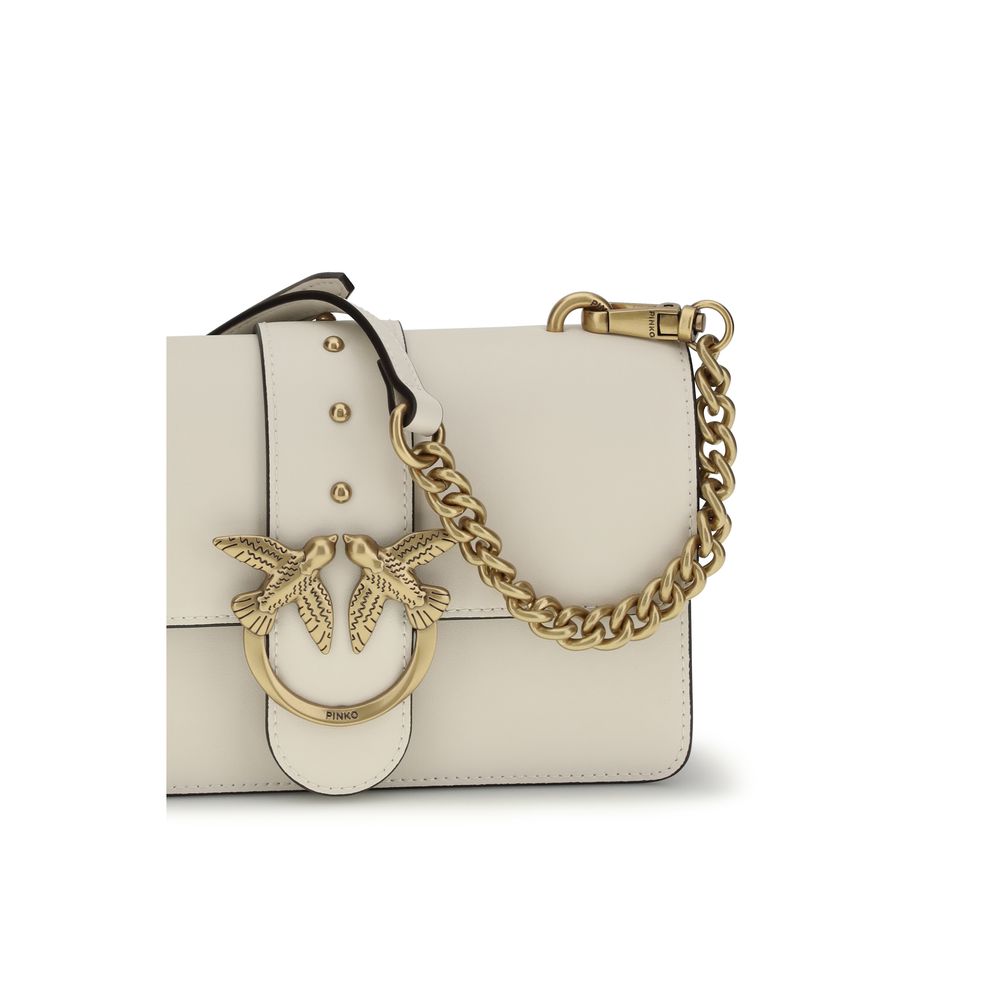 PINKO Beige Calf Leather Bos Taurus Shoulder Bag - Luxe Marca