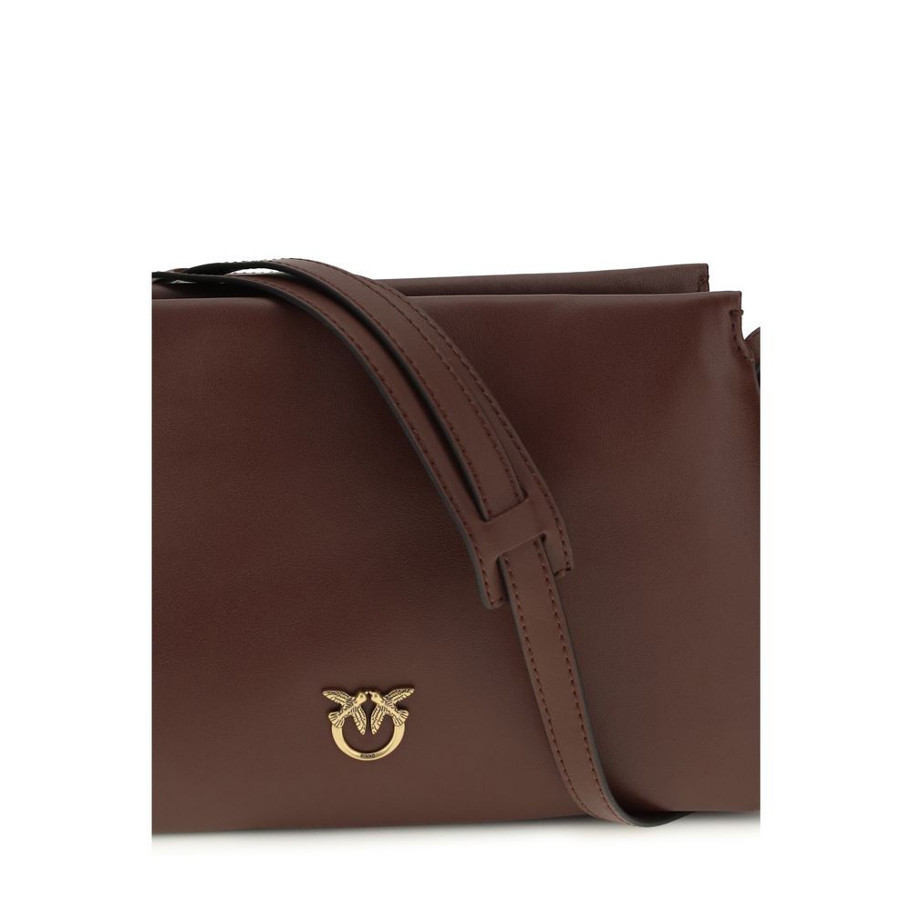 PINKO Brown Calf Leather Bos Taurus Shoulder Bag - Luxe Marca