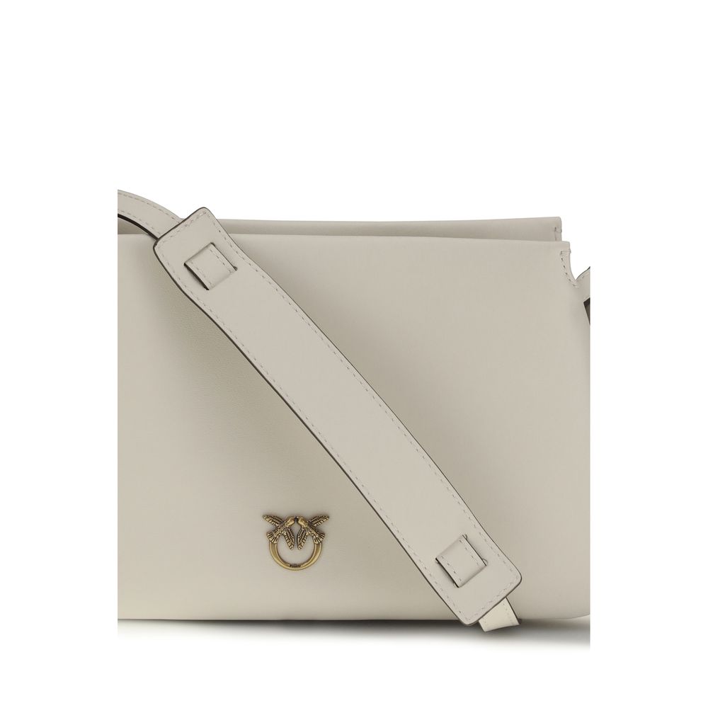 PINKO White Calf Leather Bos Taurus Shoulder Bag - Luxe Marca