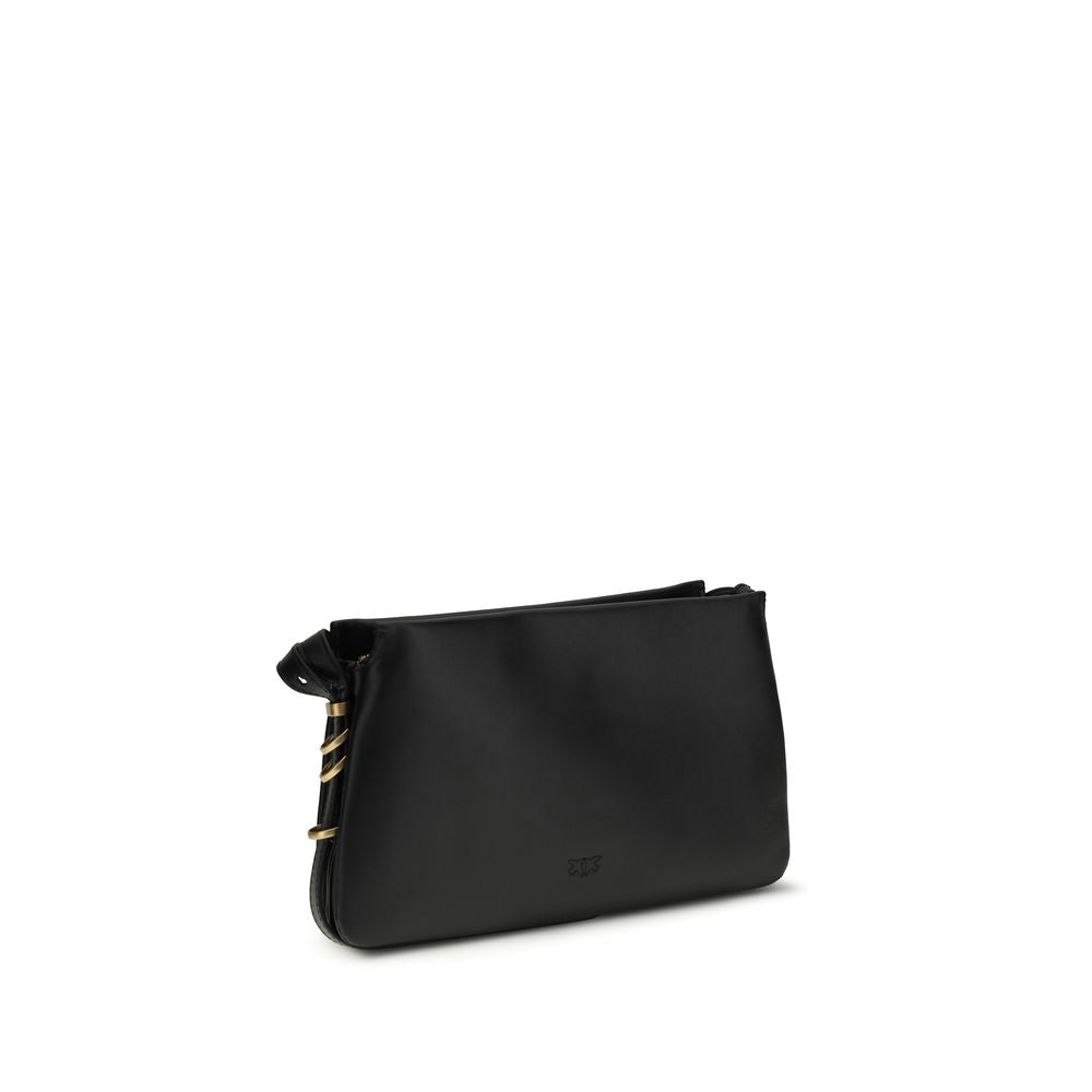 PINKO Black Calf Leather Bos Taurus Shoulder Bag - Luxe Marca