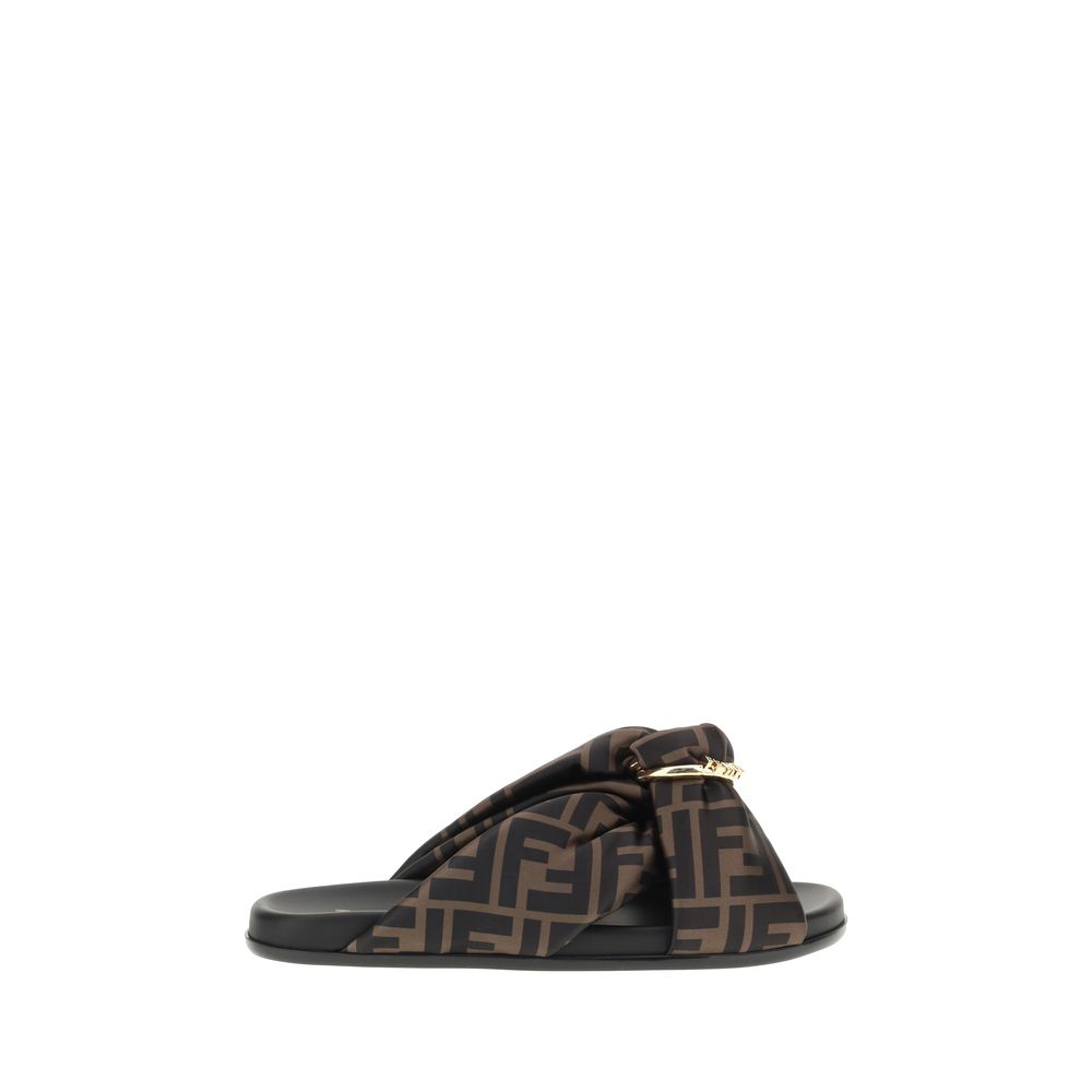 Fendi Multicolor Polyester Flat Sandals