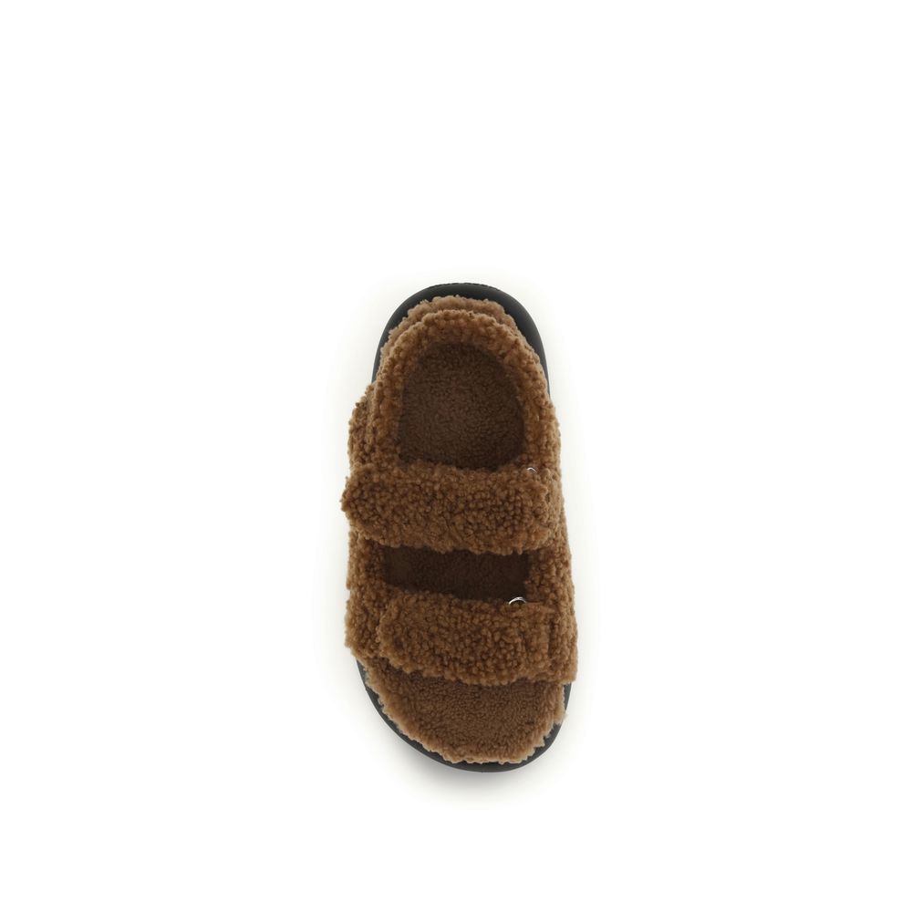Moon Boot Brown Calf Leather Bos Taurus Slippers - Luxe Marca